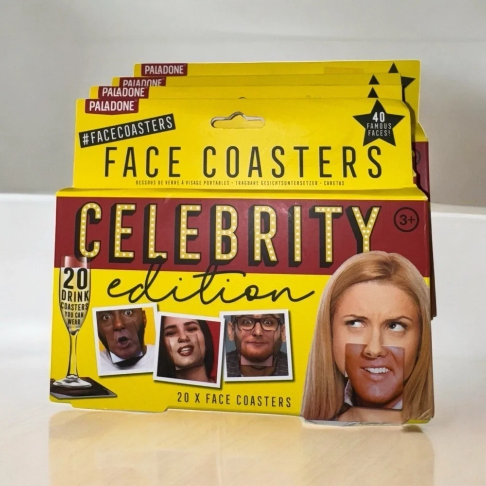 New funny celebrity face coasters - guess the celebrity face game